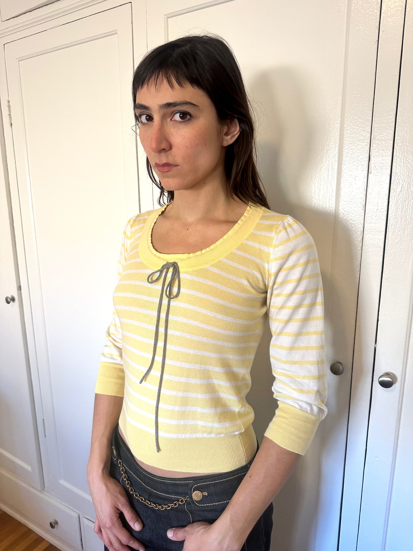 Barneys New York - Yellow Striped Sweater