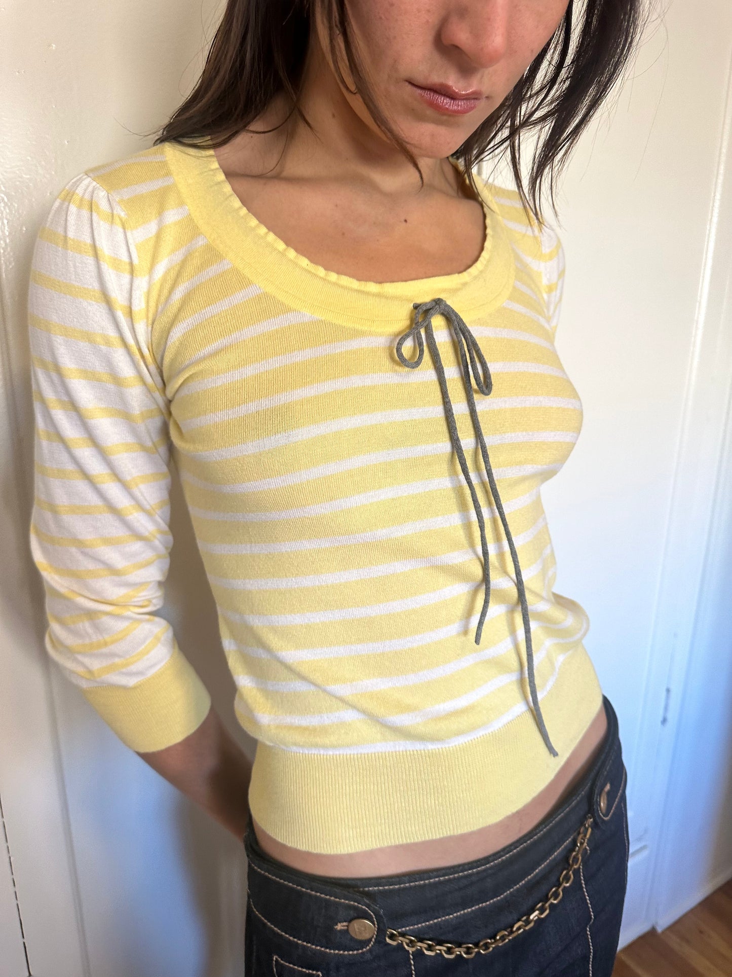 Barneys New York - Yellow Striped Sweater