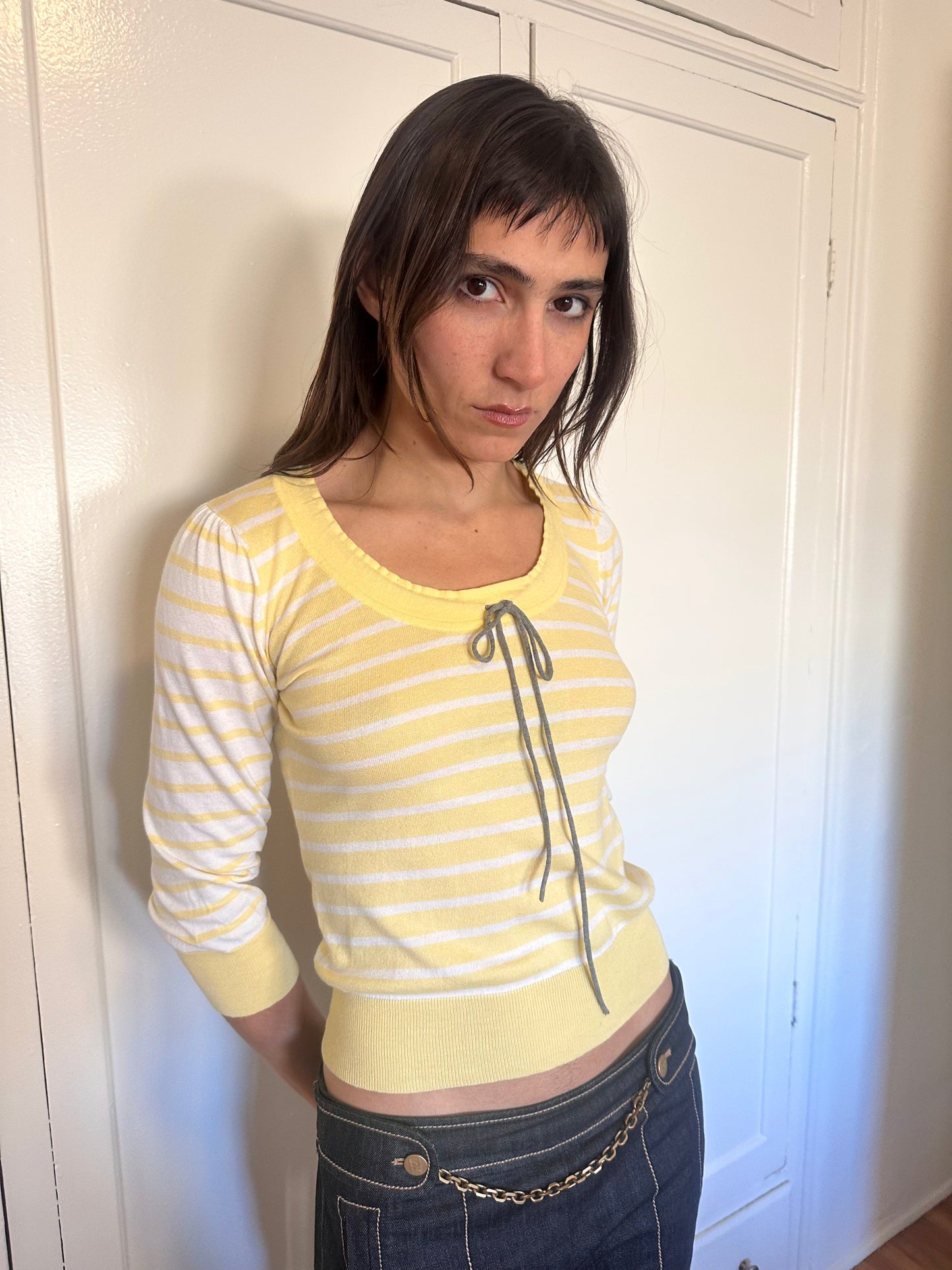 Barneys New York - Yellow Striped Sweater