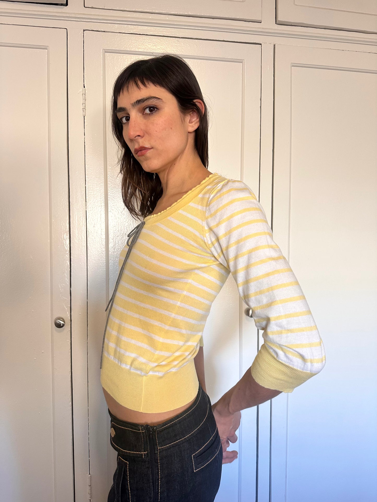 Barneys New York - Yellow Striped Sweater