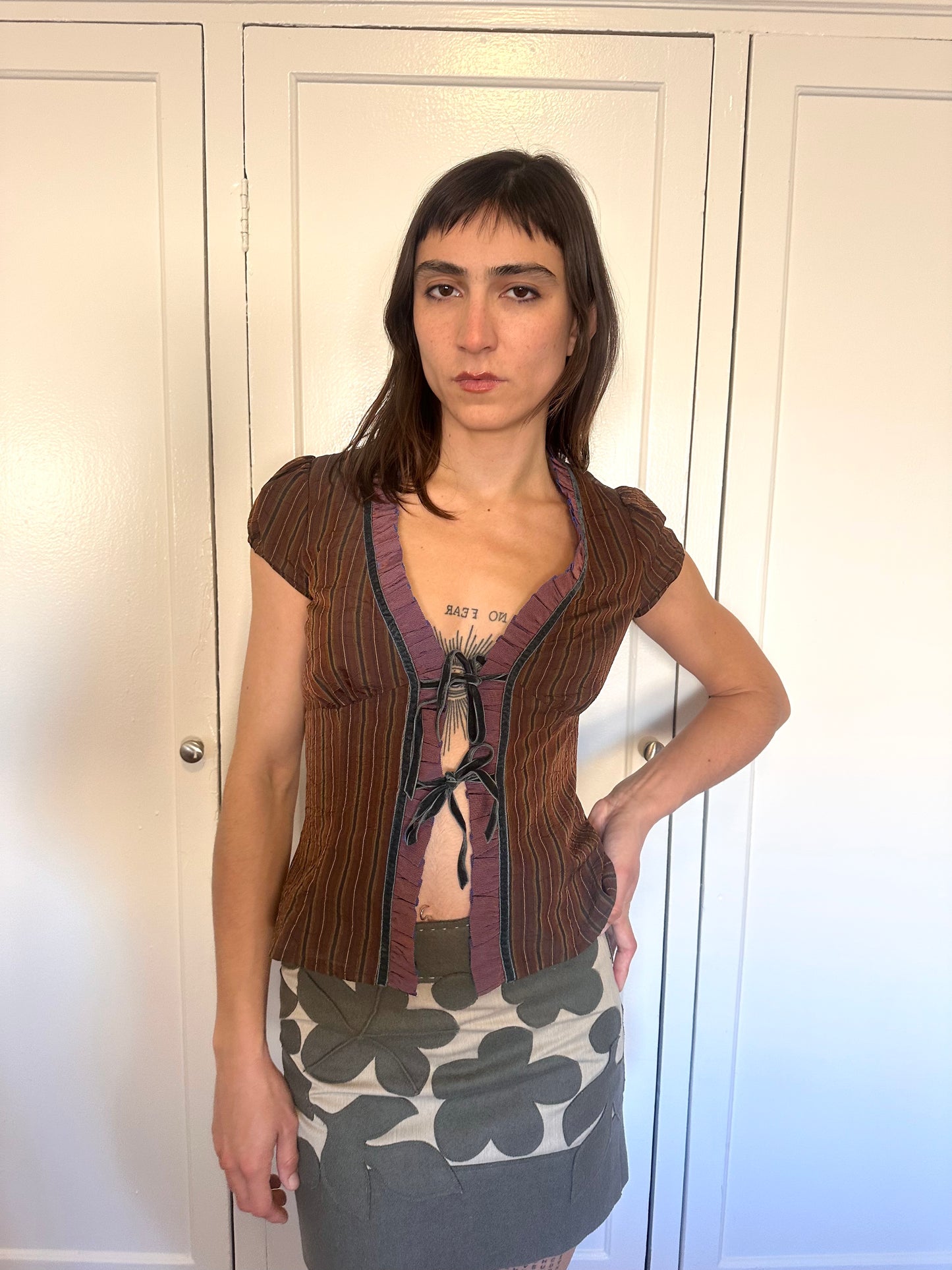 Nanette Lepore - Eggplant Tie Blouse
