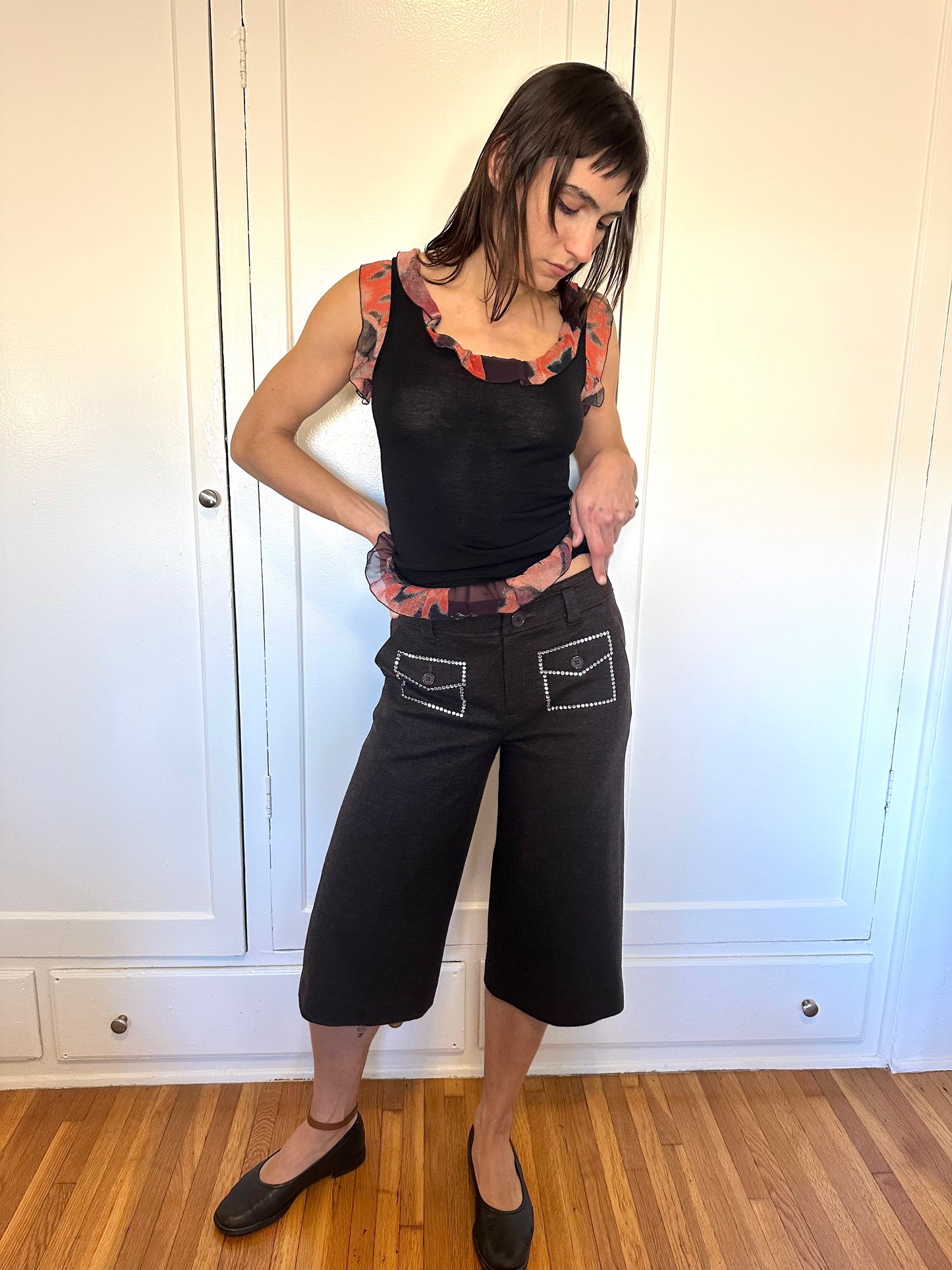 Sonia by Sonia Rykiel - Wool Rhinestone Capris