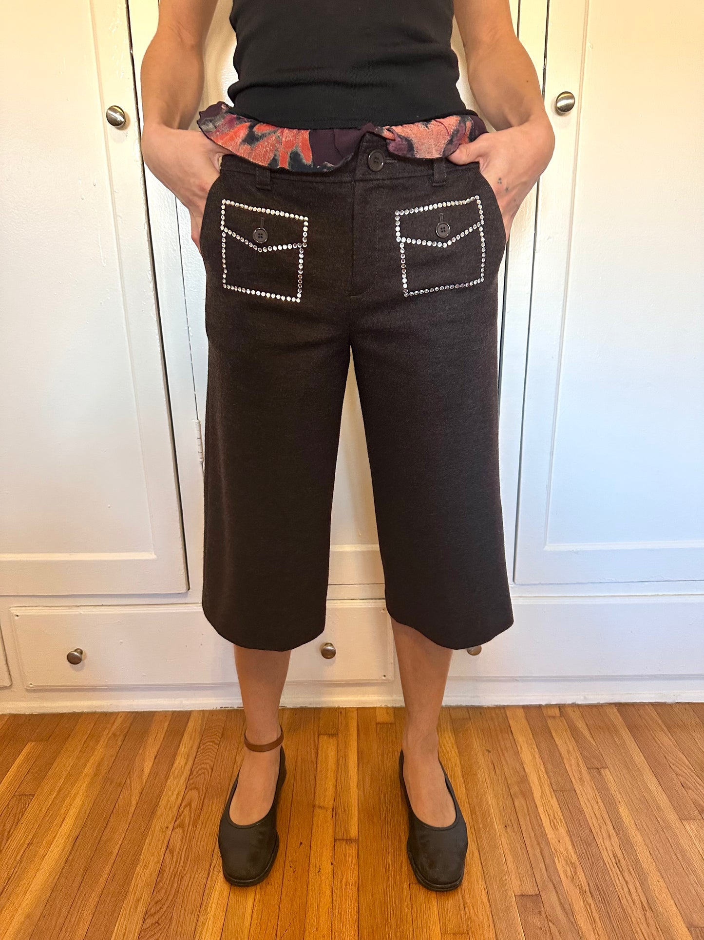 Sonia by Sonia Rykiel - Wool Rhinestone Capris