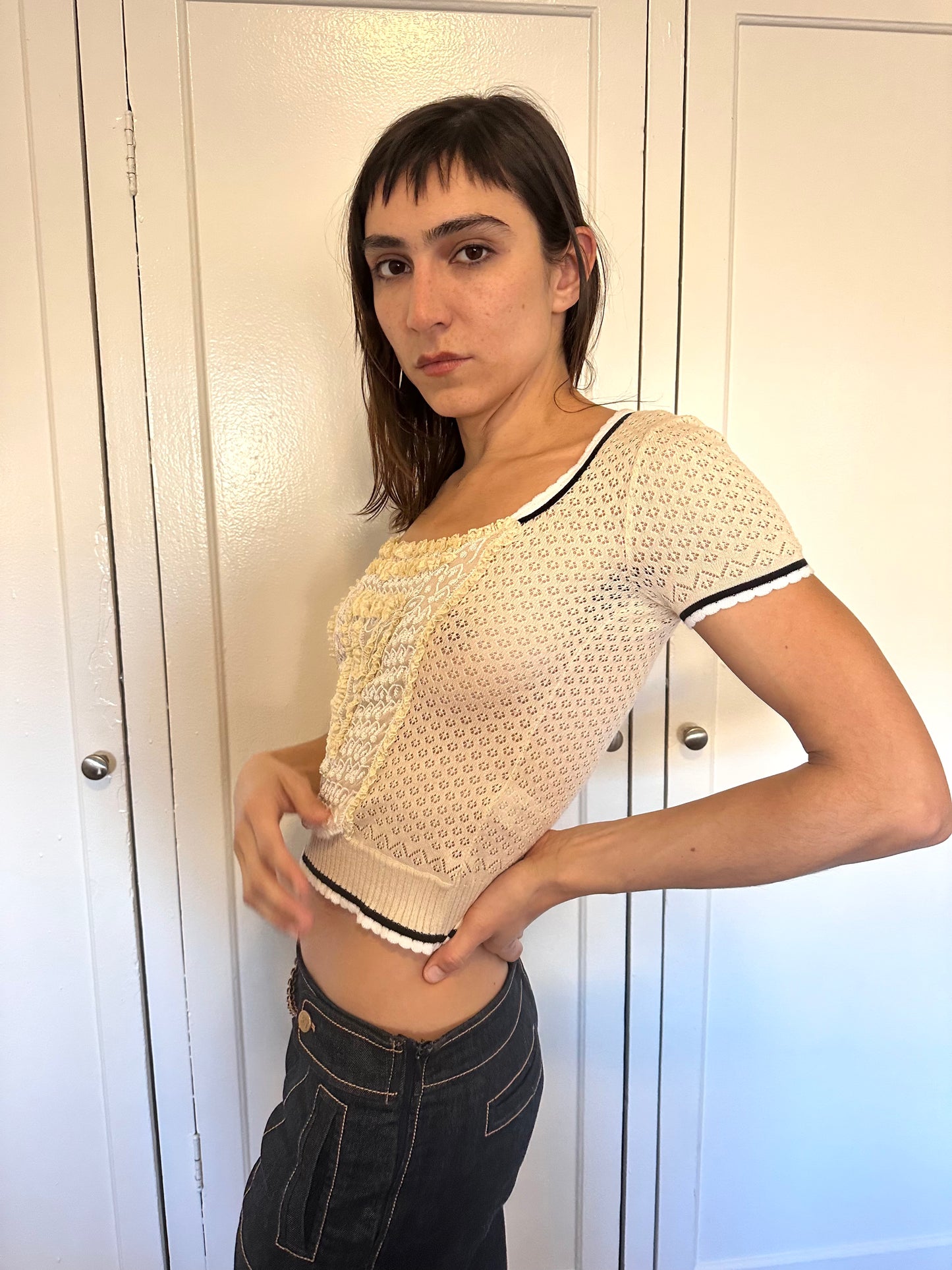 Blumarine - Beaded Pointelle Top