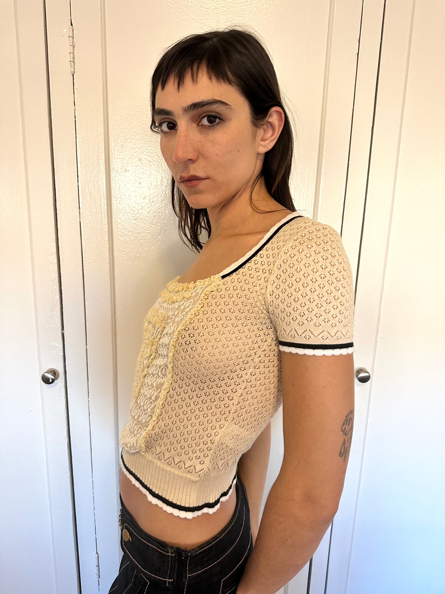 Blumarine - Beaded Pointelle Top