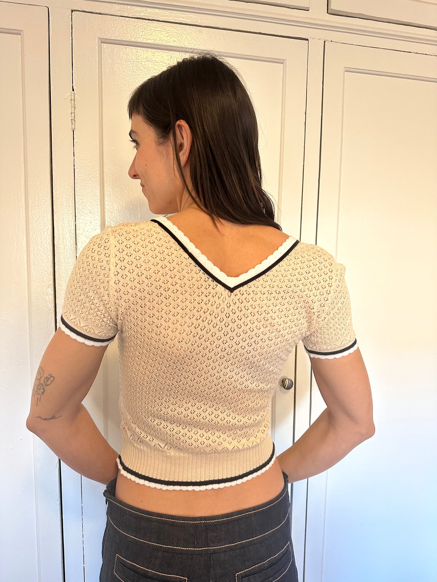 Blumarine - Beaded Pointelle Top