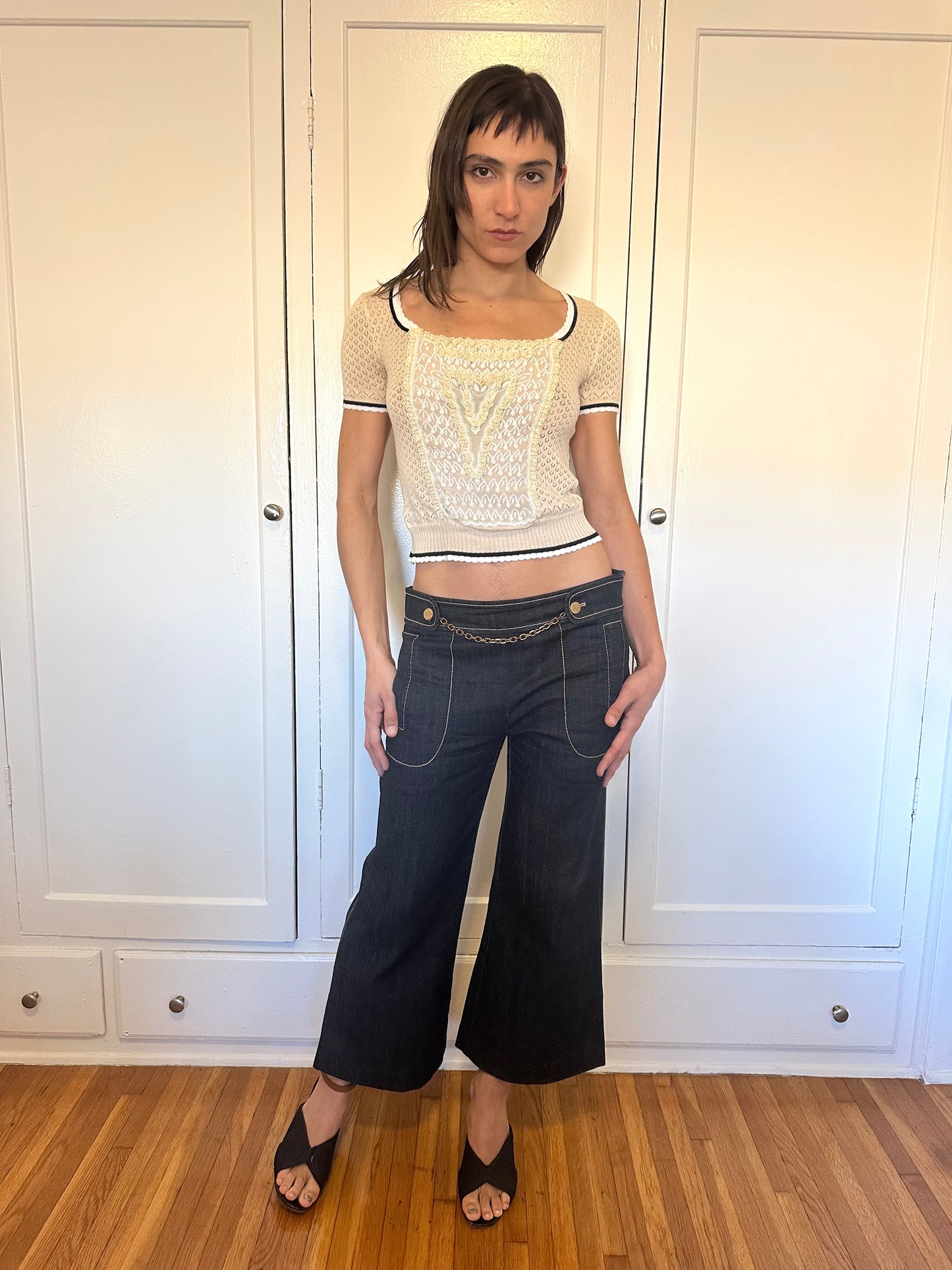Blumarine - Beaded Pointelle Top