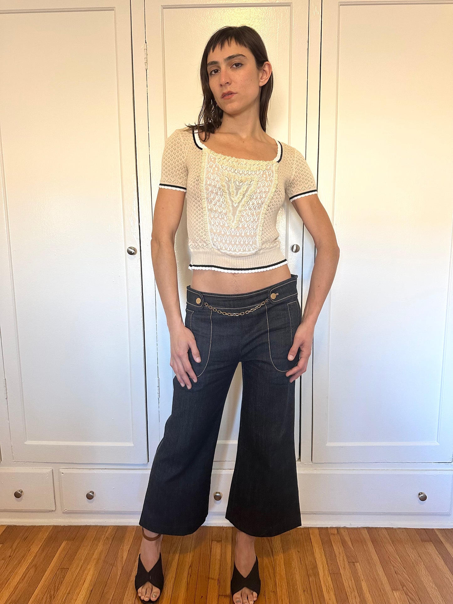 Blumarine - Beaded Pointelle Top