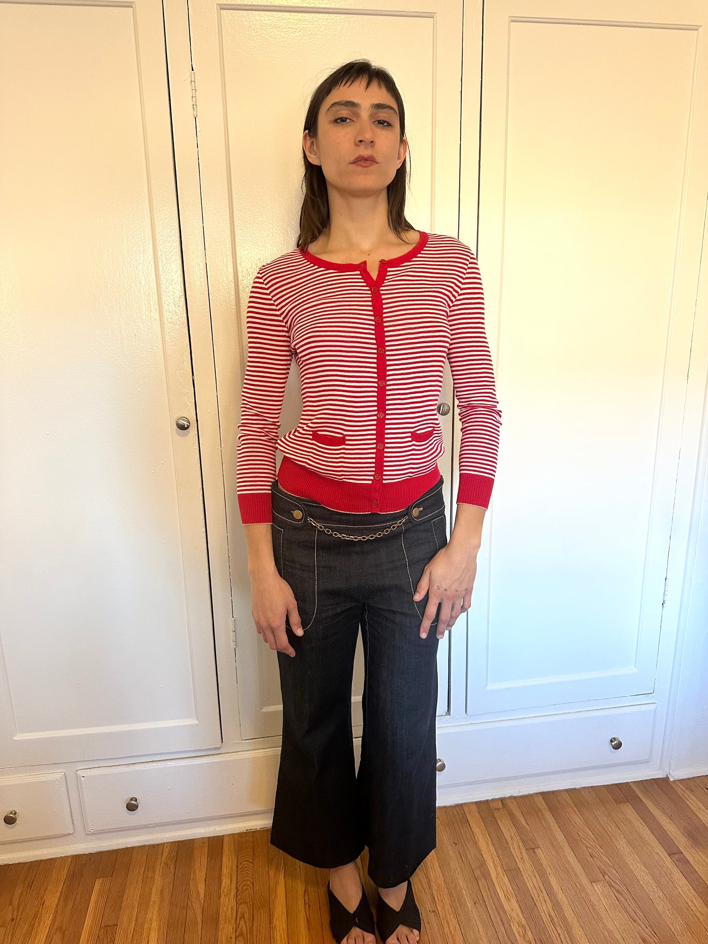 Sonia by Sonia Rykiel - Stripe Red Cardigan