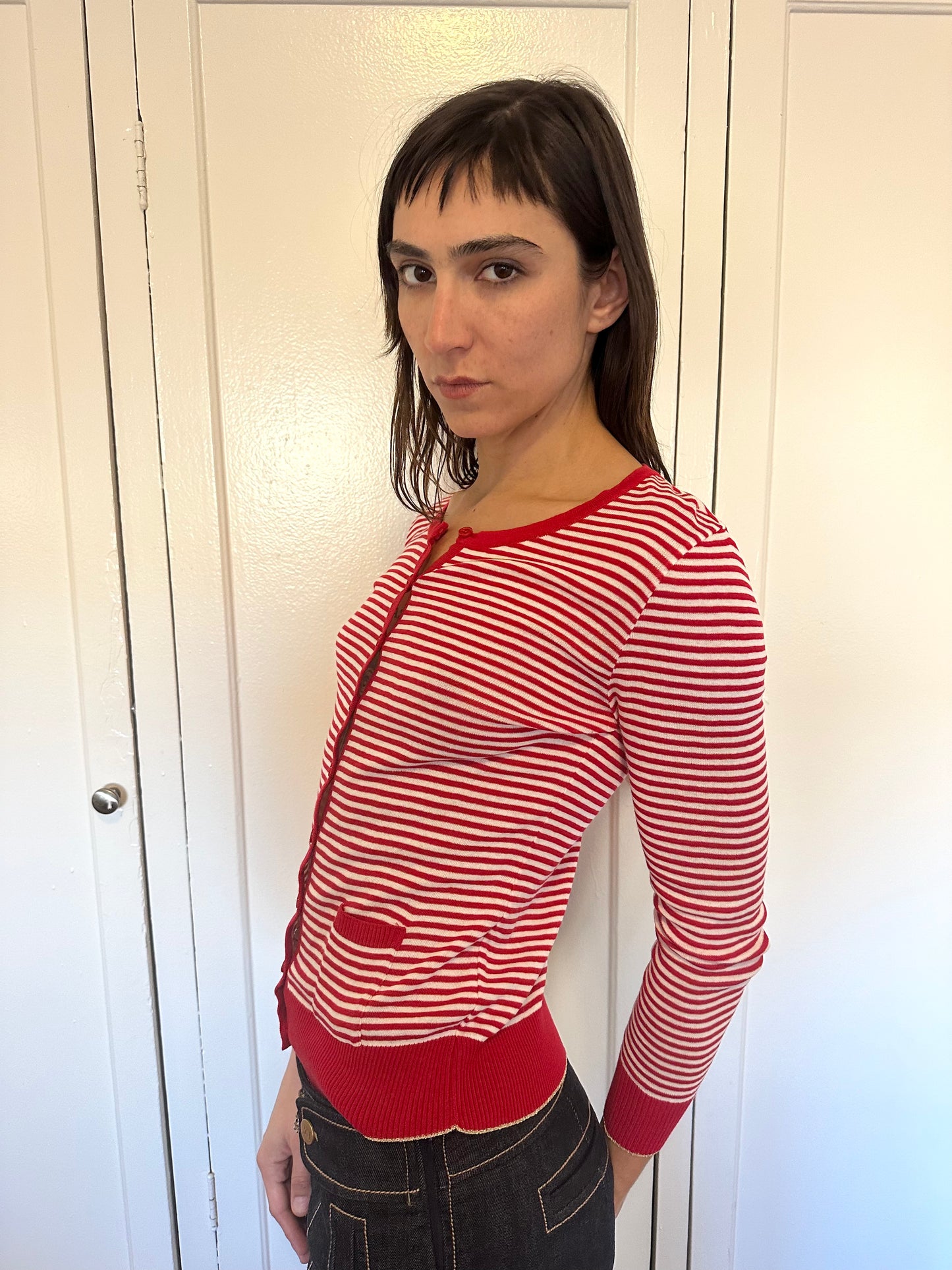 Sonia by Sonia Rykiel - Stripe Red Cardigan