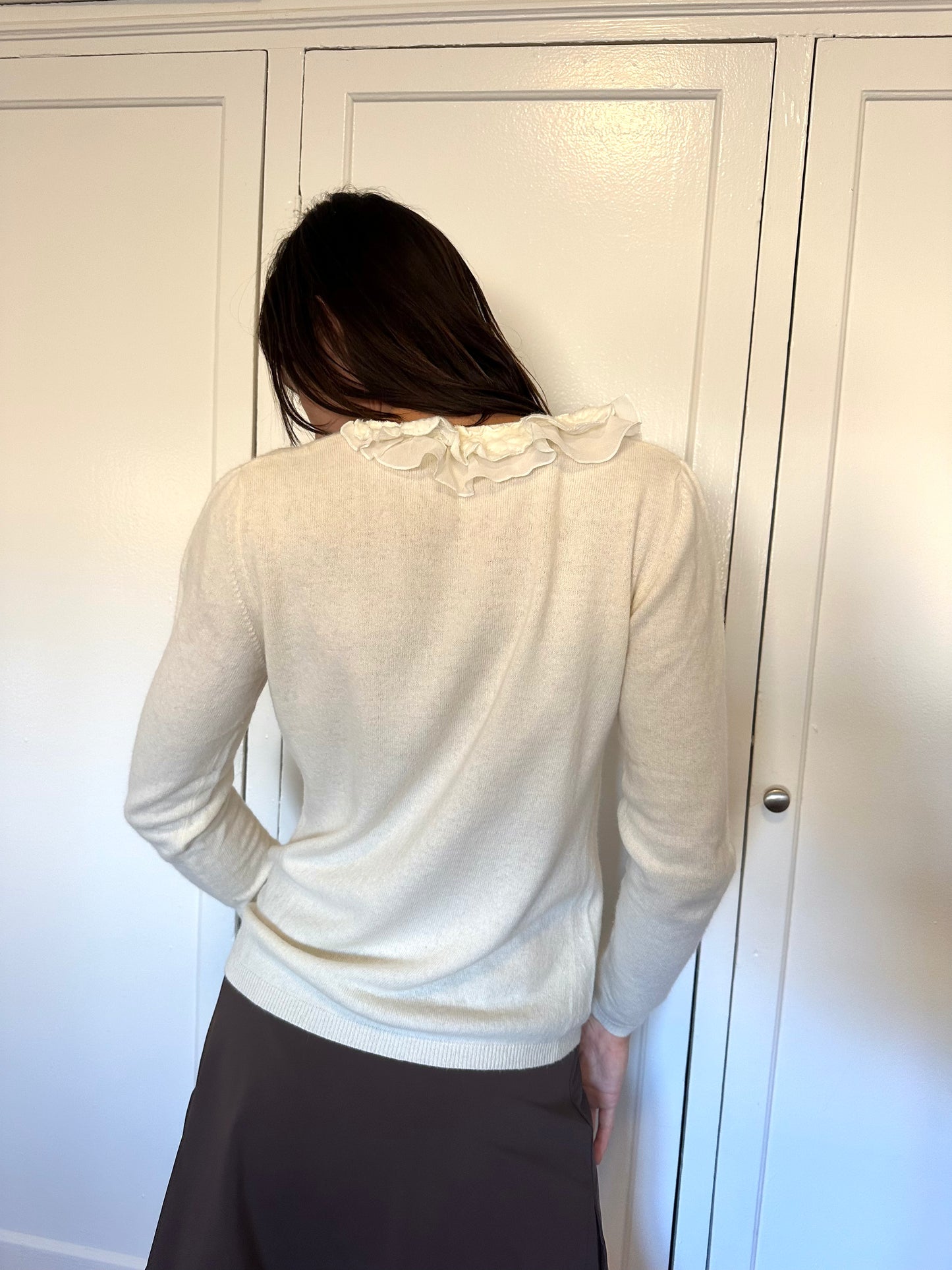 Blugirl Blumarine - White Snap Ruffle Cardi