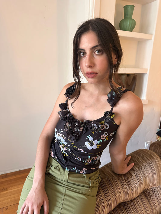 Floral Rosette Tank Top