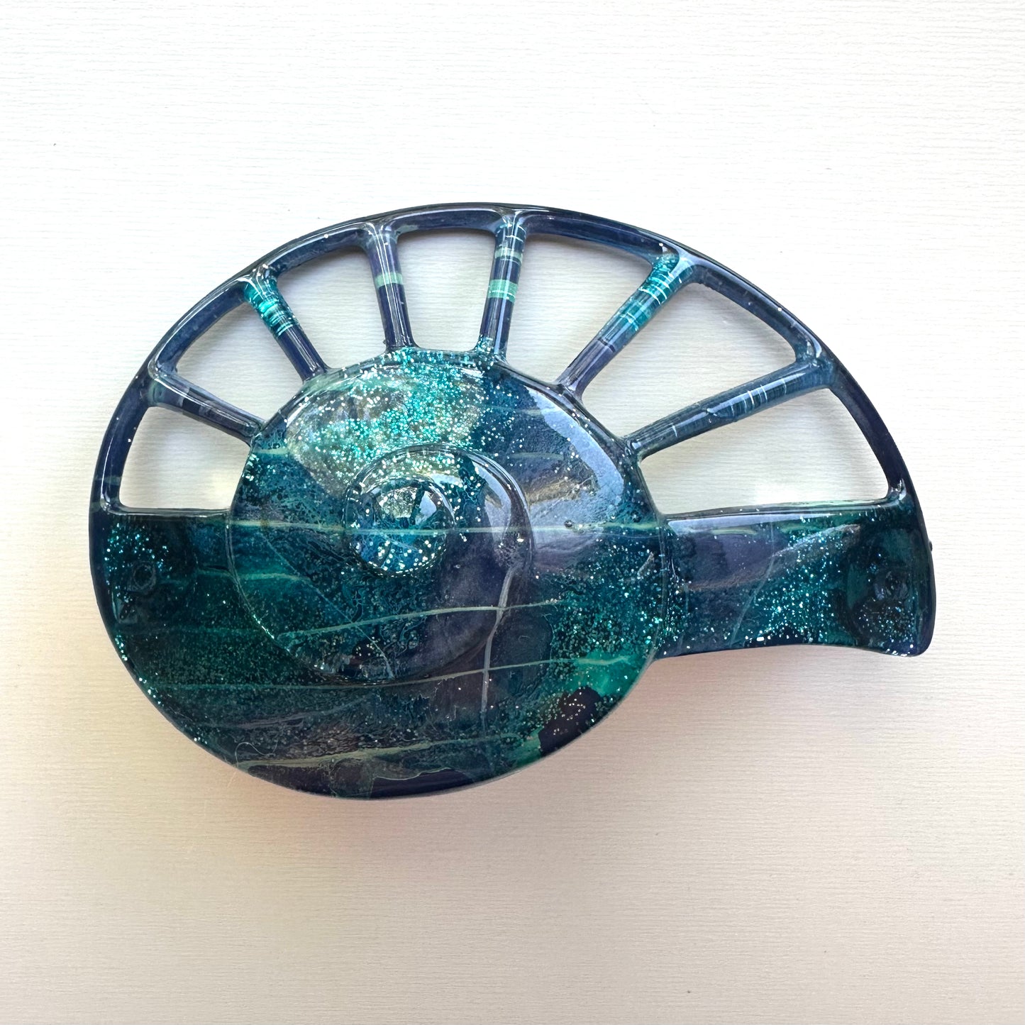 Blue Island Sparkle Shell Barrette