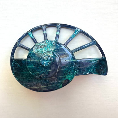 Blue Island Sparkle Shell Barrette
