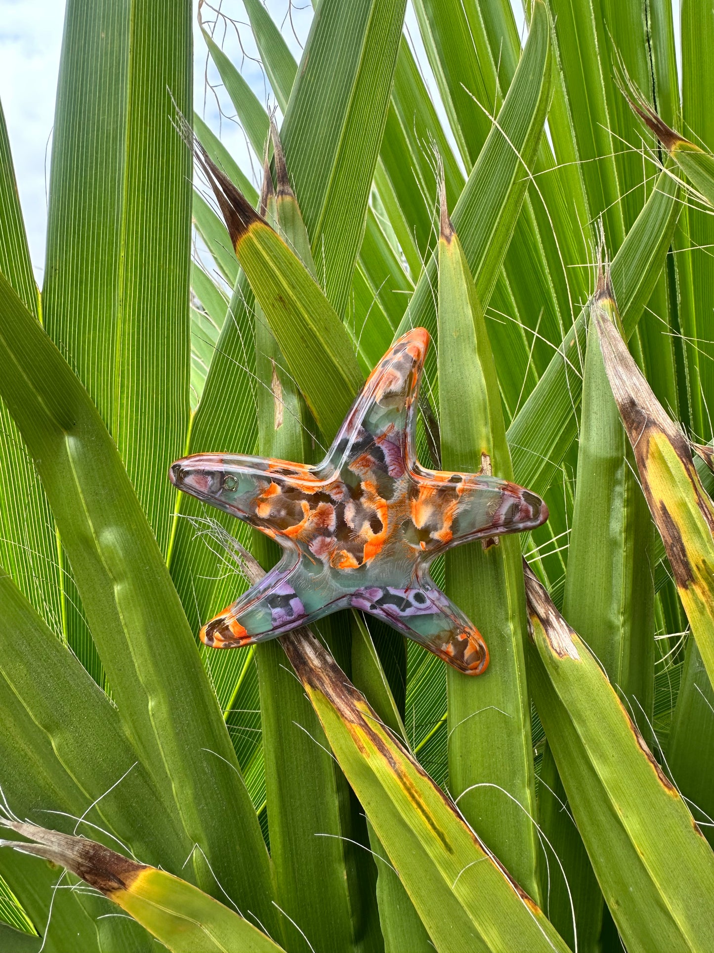 Golden Amethyst Starfish Large Barrette