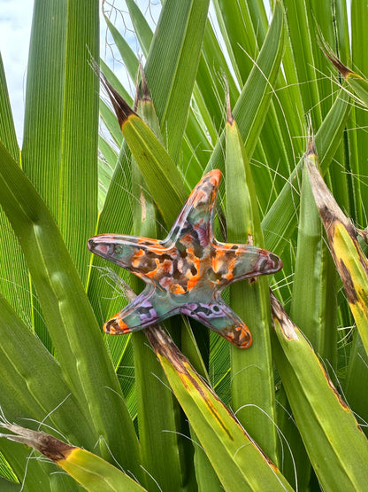 Golden Amethyst Starfish Large Barrette