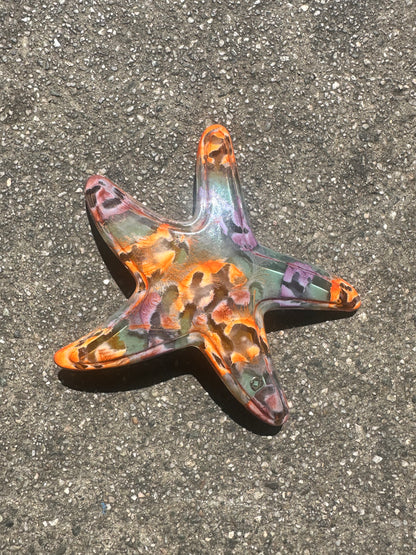 Golden Amethyst Starfish Large Barrette