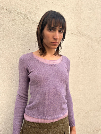 Purple Double Knit Sweater