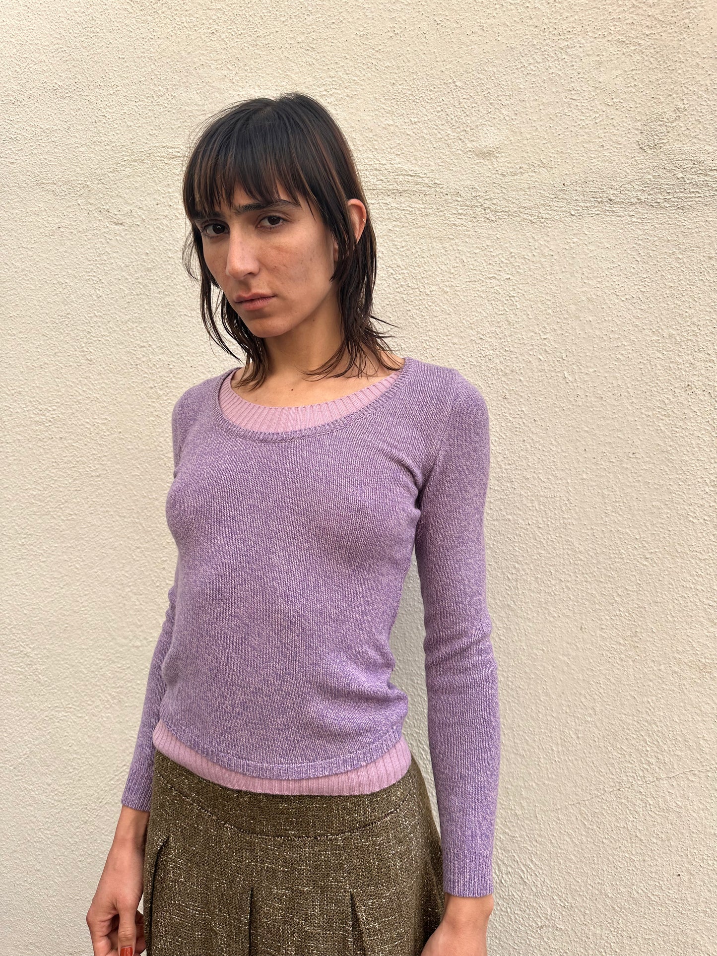 Purple Double Knit Sweater