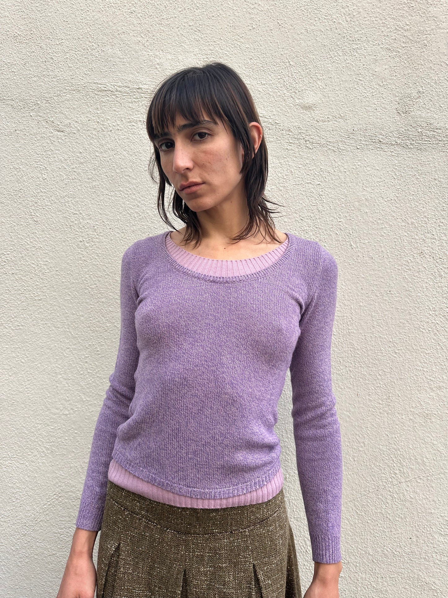 Purple Double Knit Sweater