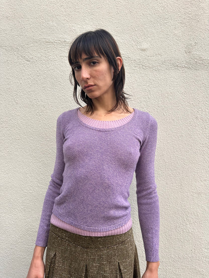 Purple Double Knit Sweater
