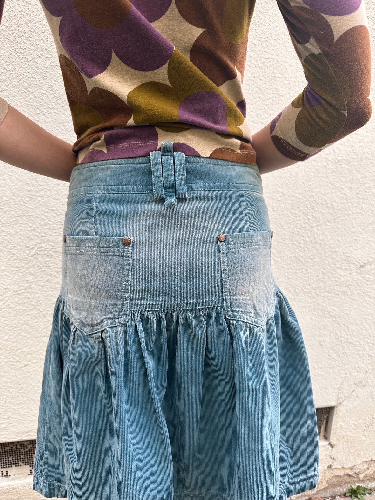 Teal Corduroy Skirt