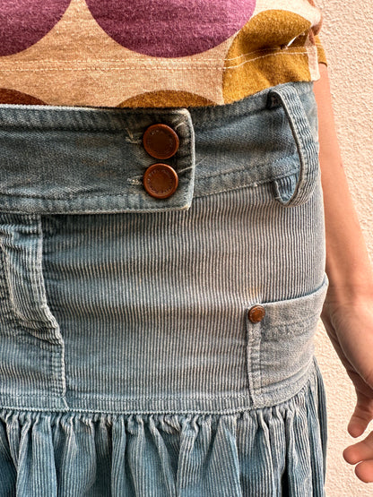Teal Corduroy Skirt