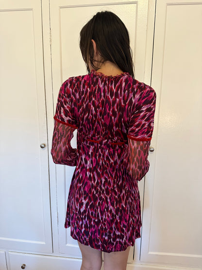 Pink Cheetah Babydoll Dress