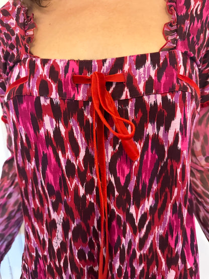 Pink Cheetah Babydoll Dress