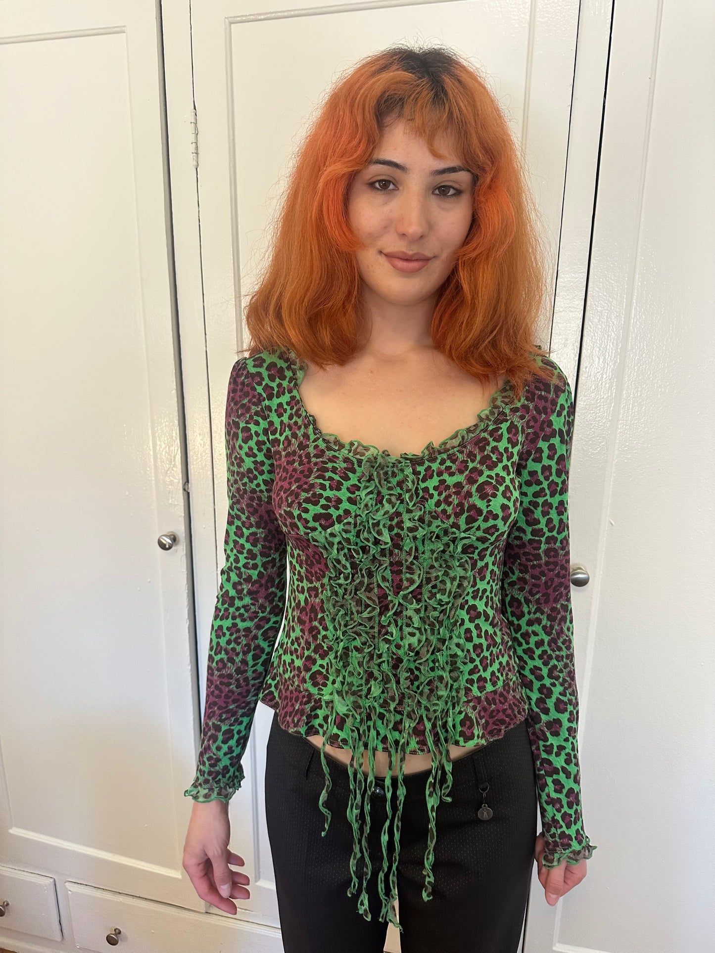 Ungaro Fever - Green Cheetah Top