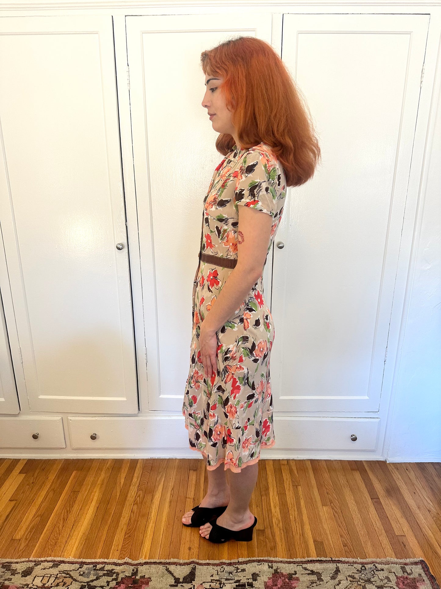 Philosophy di Alberta Ferretti - Sand Floral Button Dress