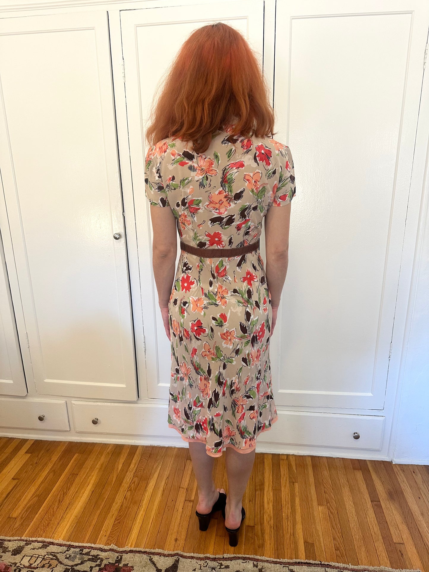 Philosophy di Alberta Ferretti - Sand Floral Button Dress