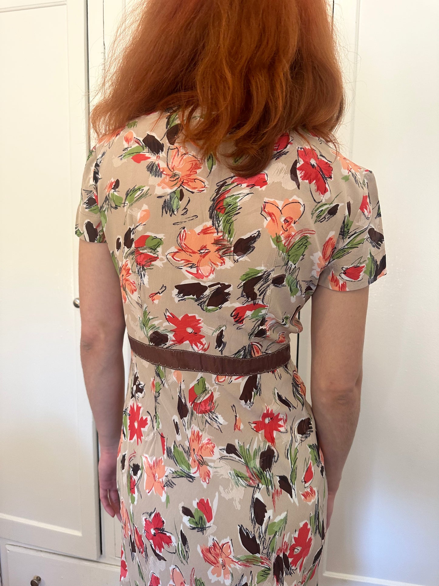 Philosophy di Alberta Ferretti - Sand Floral Button Dress