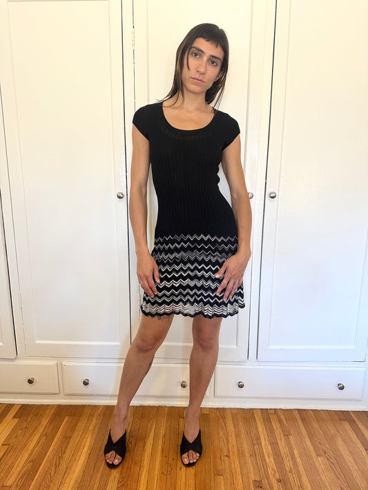 Black Knit Mini Dress
