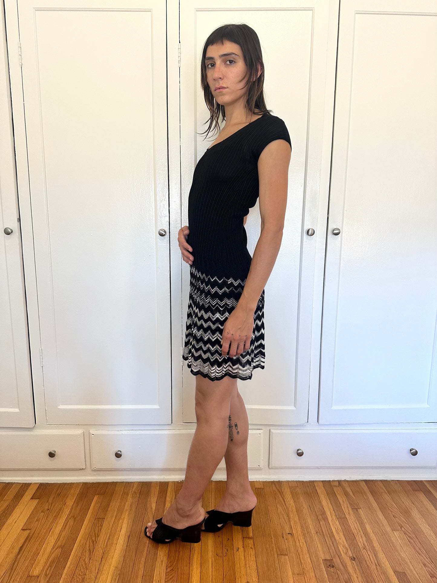 Black Knit Mini Dress