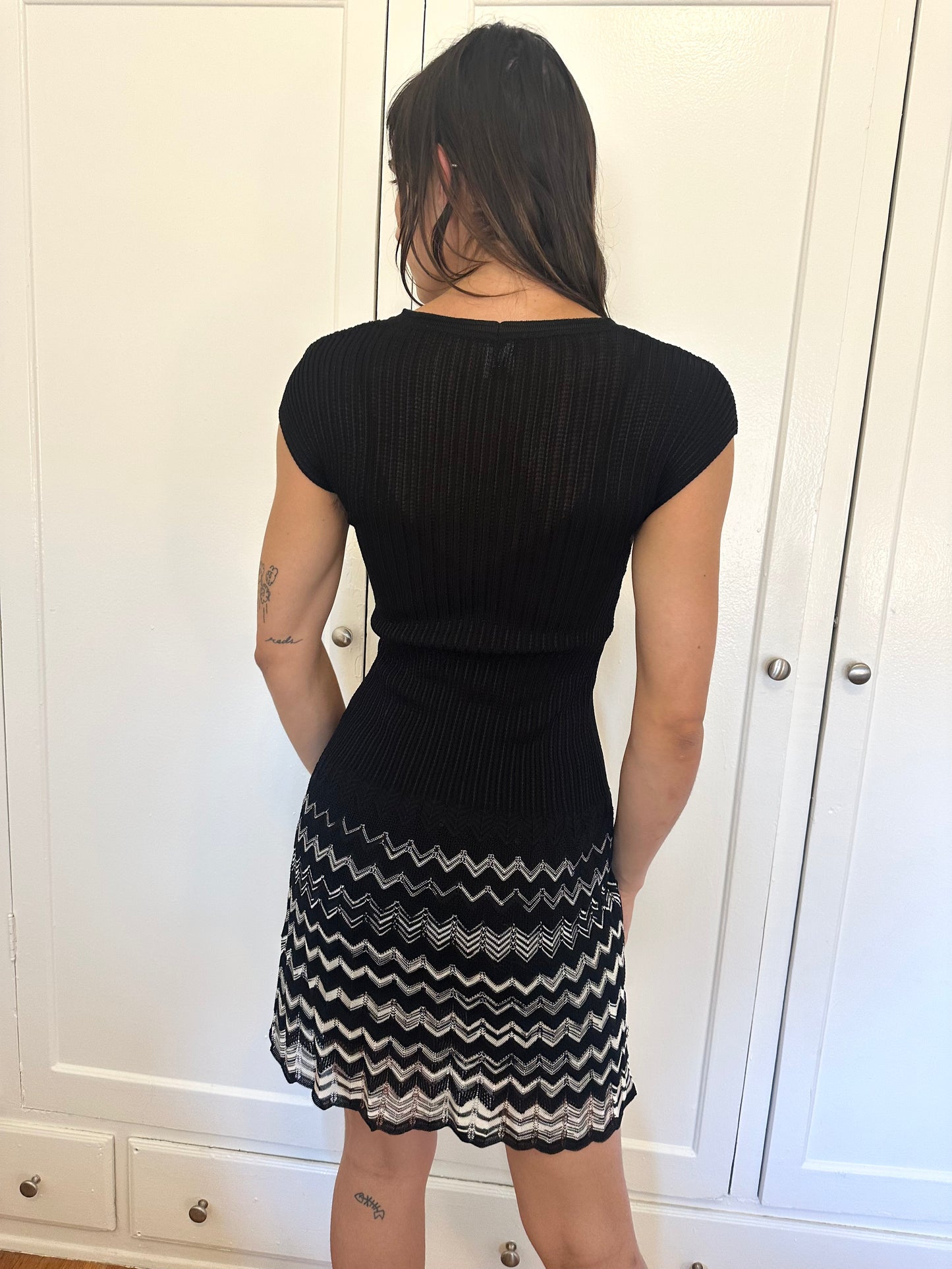 Black Knit Mini Dress
