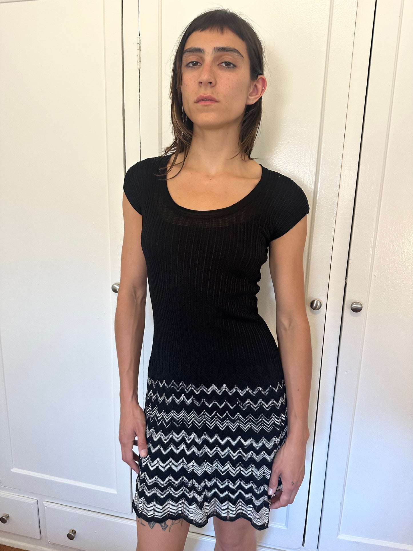 Black Knit Mini Dress