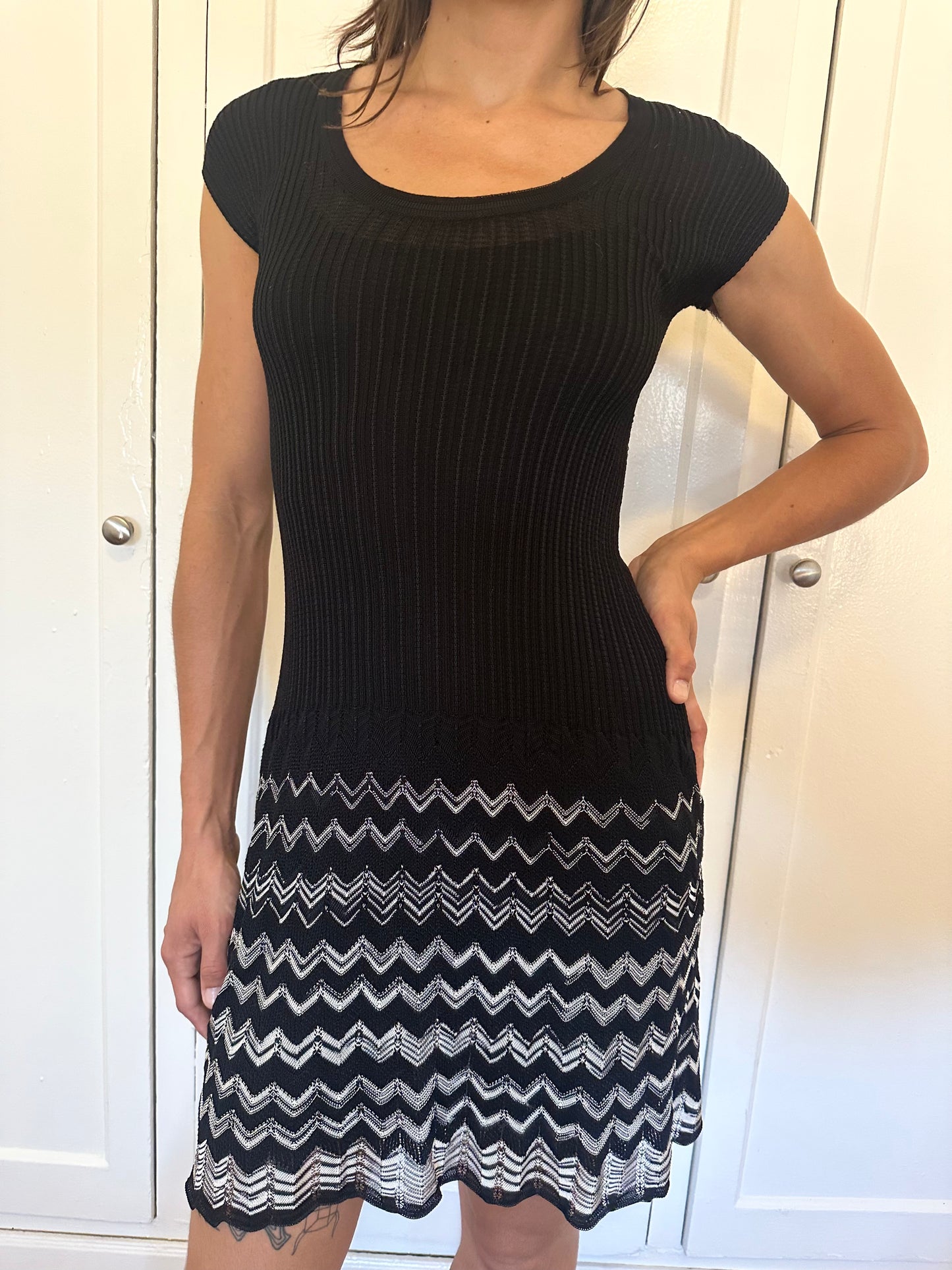 Black Knit Mini Dress
