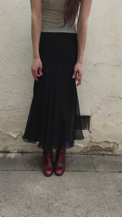 Black Sheer Maxi Skirt